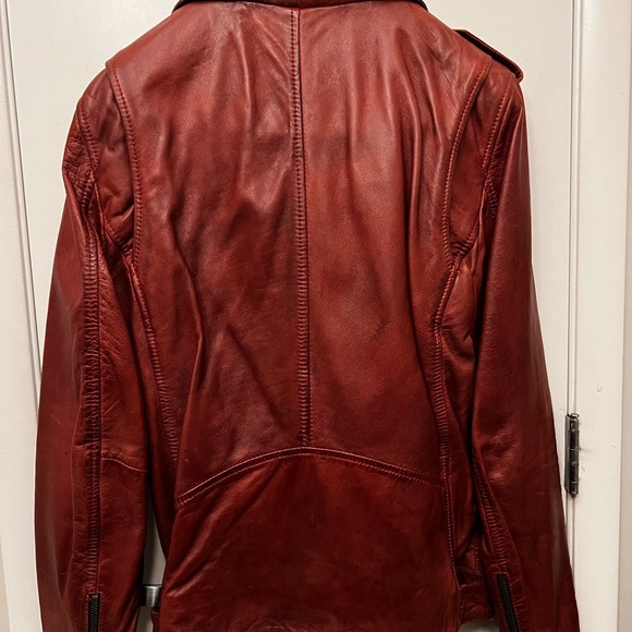 Shine Original Leather Jacket Men’s medium in red burgundy maroon - Picture 2 of 6
